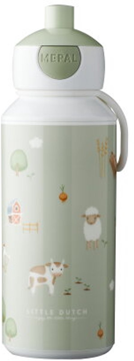 Mepal pop-up drinkfles Campus - 400 ml – Sluit goed af – Drinkbeker voor kinderen – Little Farm