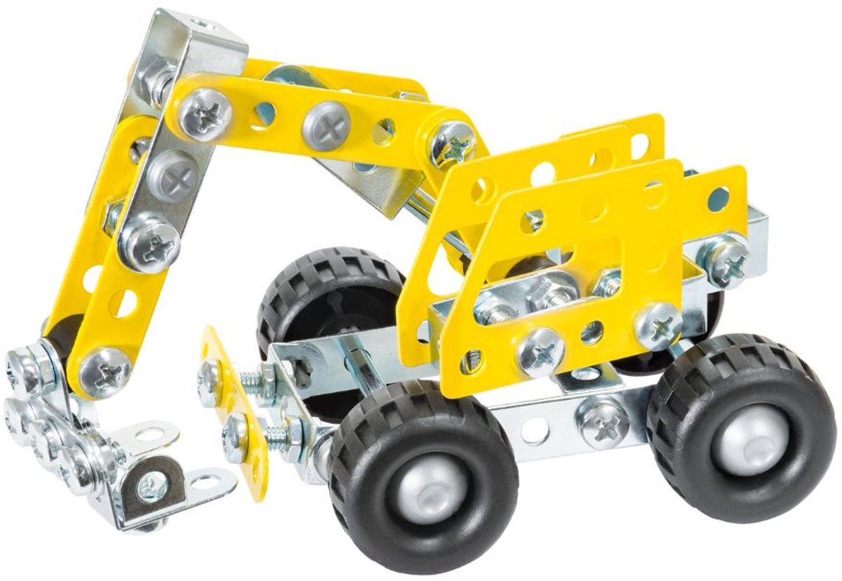 Eitech® Bouwdoos – Mini Graafmachine Bouwset – 116-delig – Metalen bouwpakket met gereedschap – Constructiespeelgoed – Vanaf 6 jaar