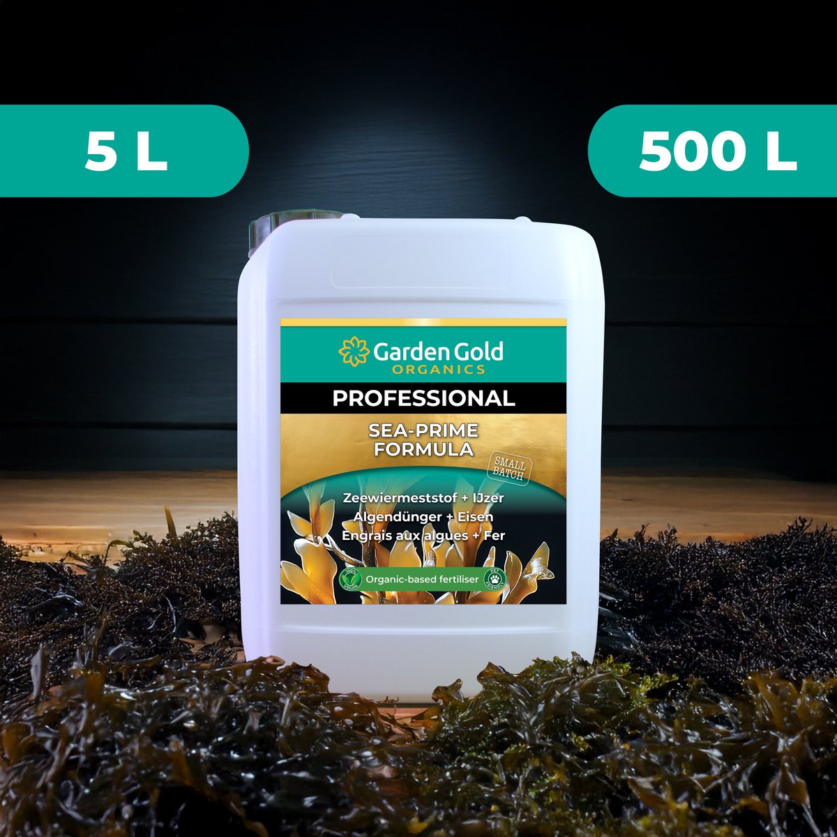 Garden Gold Biologische Vloeibare Zeewierbooster – 5 L – Voor Blad & Wortelzone – Kamerplanten, Tuin, Moestuin en Gazon