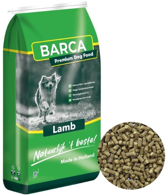 Barca Premium Lam - 20 kg - Geperste Hondenbrokken - Volledig Hondenvoer - Hypoallergeen - Gemaakt in Nederland