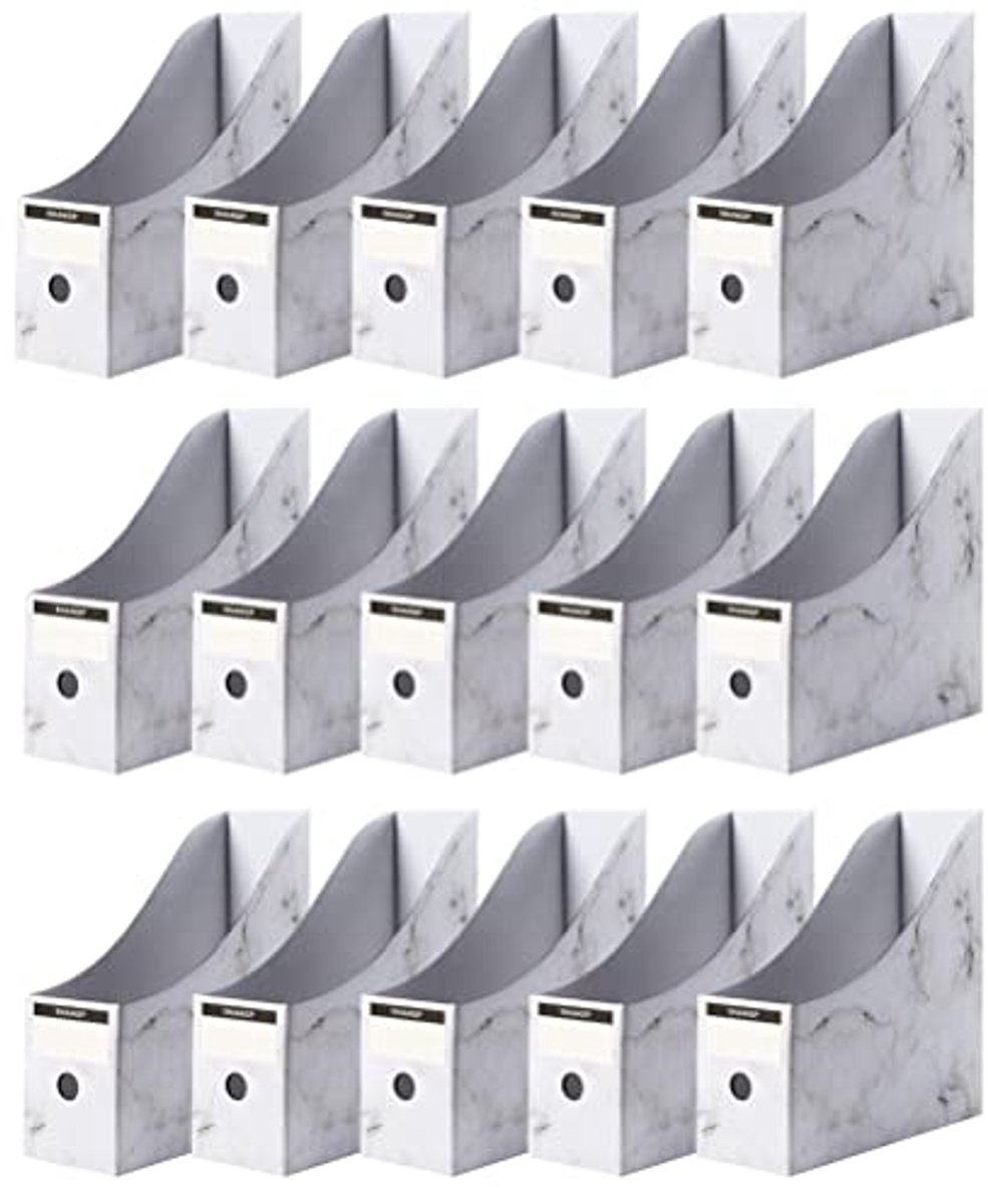 Opvouwbare bureauarchiefhouder met labelstickers voor documenten en tijdschriften
