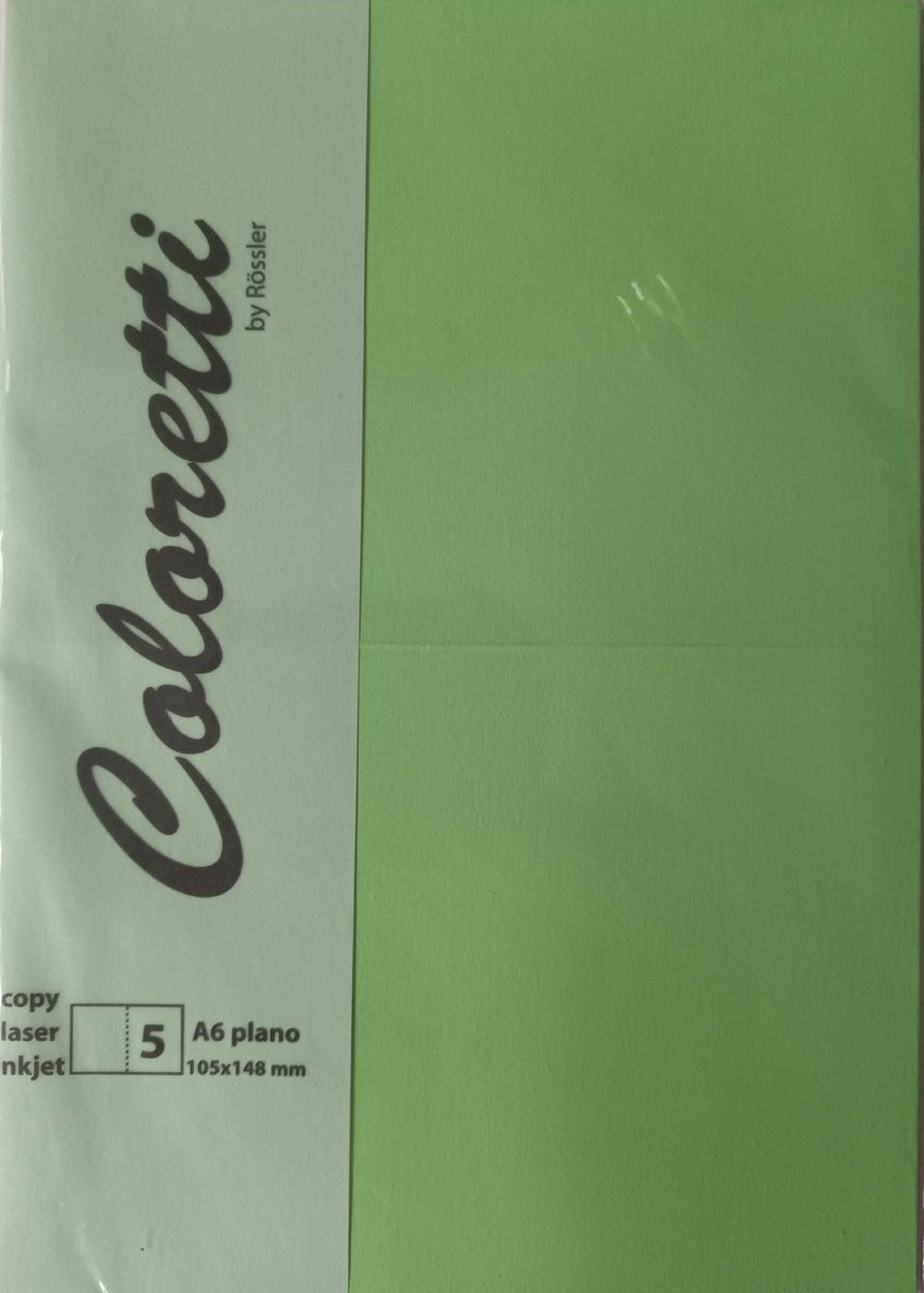 Kaarten - Coloretti - Fel groen - Hellgrun - 5 stuks - A6 Plano - 105x148mm - Vouwrand - HD - 225gram - Kaart - Vouw - 220770522
