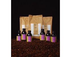 Georgies - Koffie - Brasil Maxi - Proefpakket Koffiebonen en Cold Brew Koffie Proefpakket - 3x500g (koffiebonen 1,5kg) & 6x125ml (6 stuks Cold Brew Koffie) - 100% Arabica - Gebalanceerd & Fruitig - Mix van Cold Drip Koffie en Premium RFA Koffiebonen