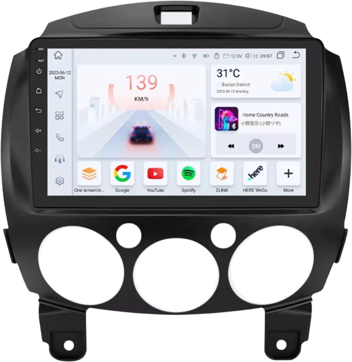 Autoradio met bluetooth - Carplay - Voor Mazda 2 (2007-2014) - Geschikt voor Apple en Android - Stereo - Navigatie - Navigatiesysteem auto - 6GB 64GB