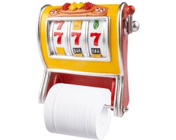 Slotmachine Toiletrolhouder – Retro Gokkast Stijl – Originele Toiletpapier Dispenser – Wandmontage & Ruimtebesparend – Decoratieve WC Papierhouder voor Badkamer, Caravan, Camping of Vintage Thema – Resin Design