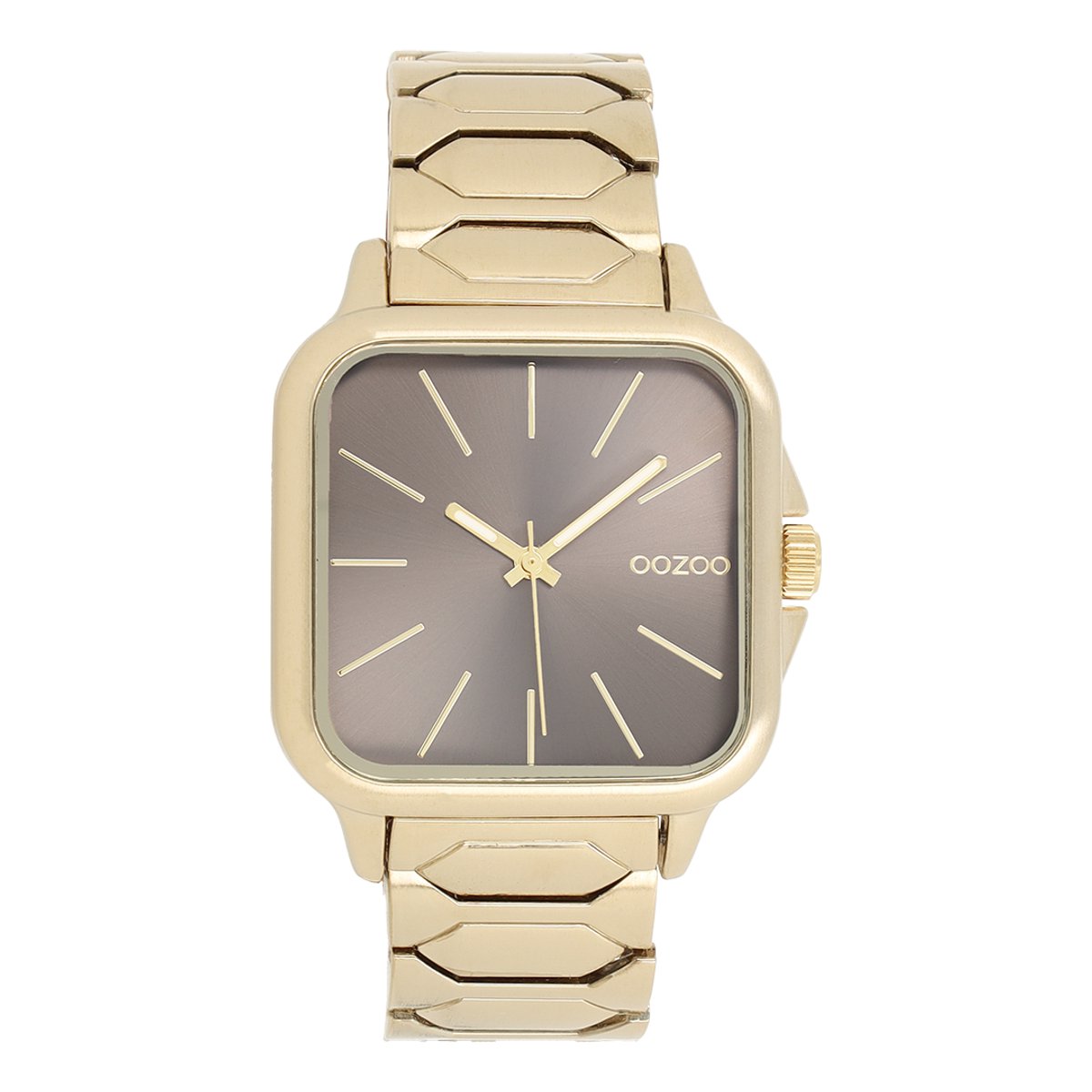 OOZOO Timepieces - Goudkleurige horloge met roestvrijstalen armband - C11606
