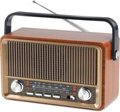 PRUNUS J-150 Radio Vintage Retro FM/Am/SW, Radio Portatil Pequeña Recargable de 1200mAh, o