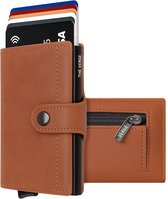Porte-cartes en cuir de Luxe The Verge - Porte-cartes - Porte-cartes de crédit - Porte-cartes - Sécurité RFID - Portefeuille homme et femme - Extensible - Marron
