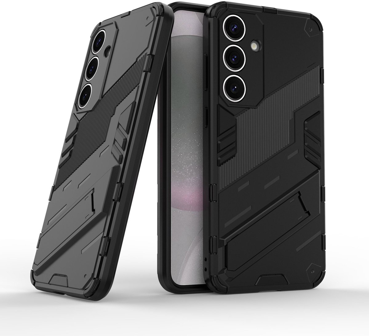Solidenz StandGuard Xtreme geschikt voor Samsung Galaxy S25 hoesje - Zwart