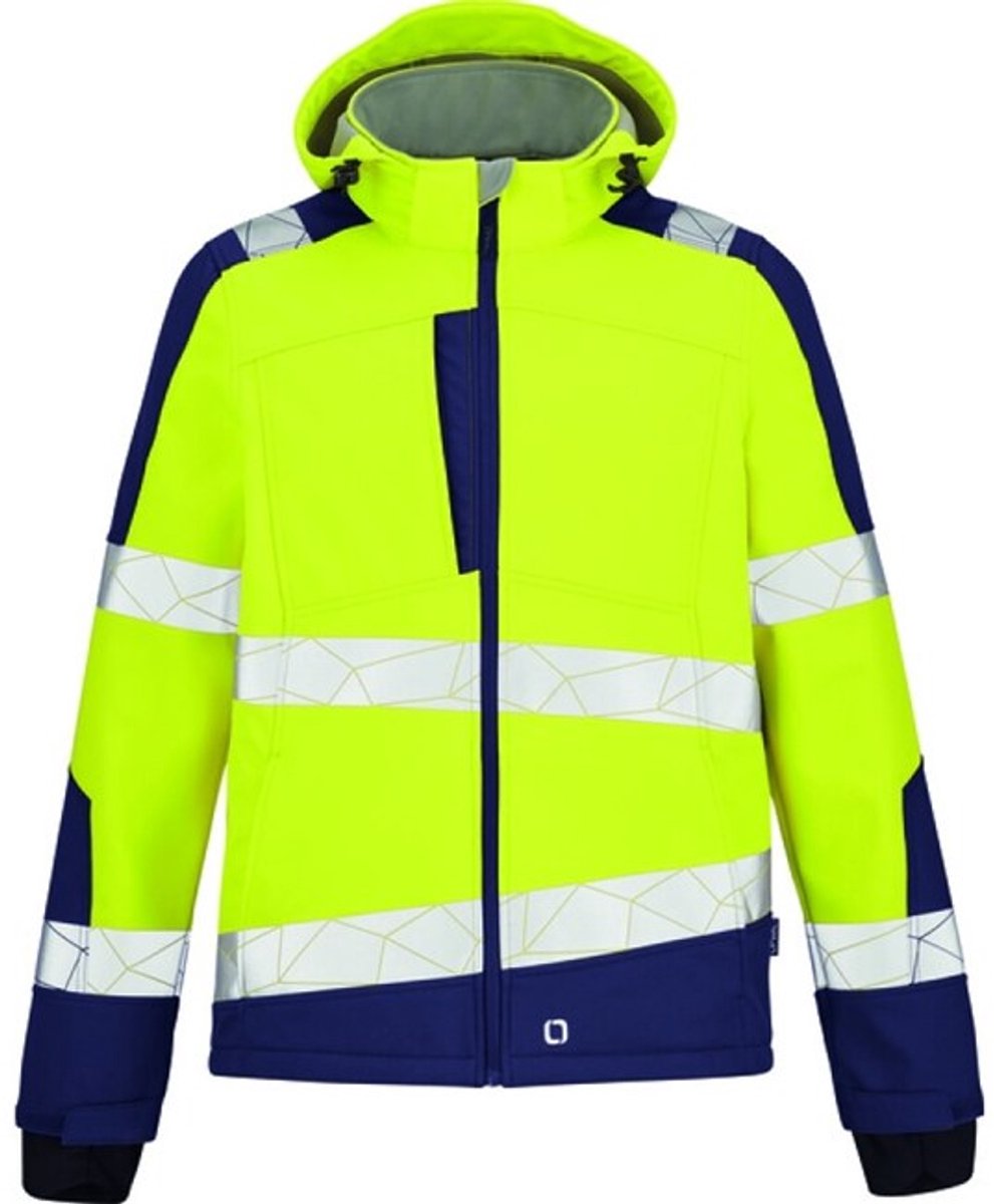 Opsial Softshell jas geel-marineblauw High-Visibility - maat XL