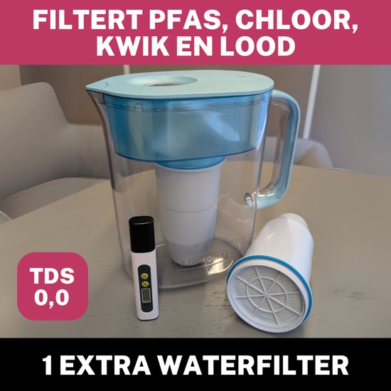 BWT Vida Petrol Waterfilter, 2,6 l, 13 magnesiumfilterpatronen, jaarpakket, waterfilter, drinkwater, voor gerechten en dranken, filtert kalk, chloor, lood en koper