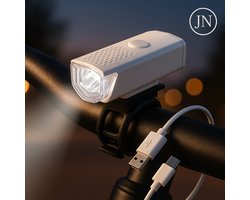 JN® Oplaadbare LED Fietslamp wit – Stijlvolle en Waterdic...