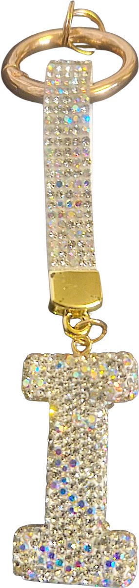 Sleutelhanger Letter I STRASS | SLeutelhanger met jouw Letter | Gepersonaliseerd Cadeau | Moederdag cadeau | Verjaardagscadeau | Persoonlijk cadeau | Persoonlijk Geschenk | Tashanger | Sleutelhanger | Bedankt cadeautje