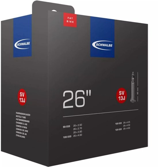 Binnenband Schwalbe Fatbike 26 inch 90-120-559 Presta ventiel 40mm voor dikke banden