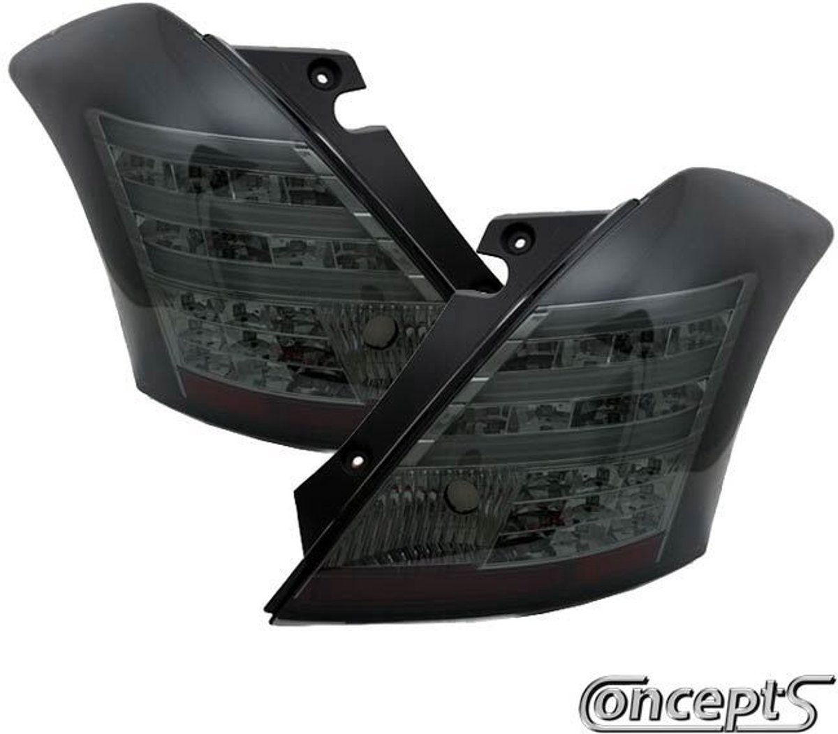 LED-bar Achterlichten ZWART-smoke glas Suzuki Swift FZ-NZ 1.6 Sport 01.2012-05.2018 met LED knipperlicht