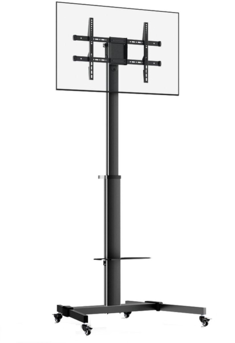 TV standaard extra hoog - TV statief - beurs standaard - verrijdbaar - scherm draaibaar kantelbaar portrait landscape - hoogte verstelbaar tot 200 cm