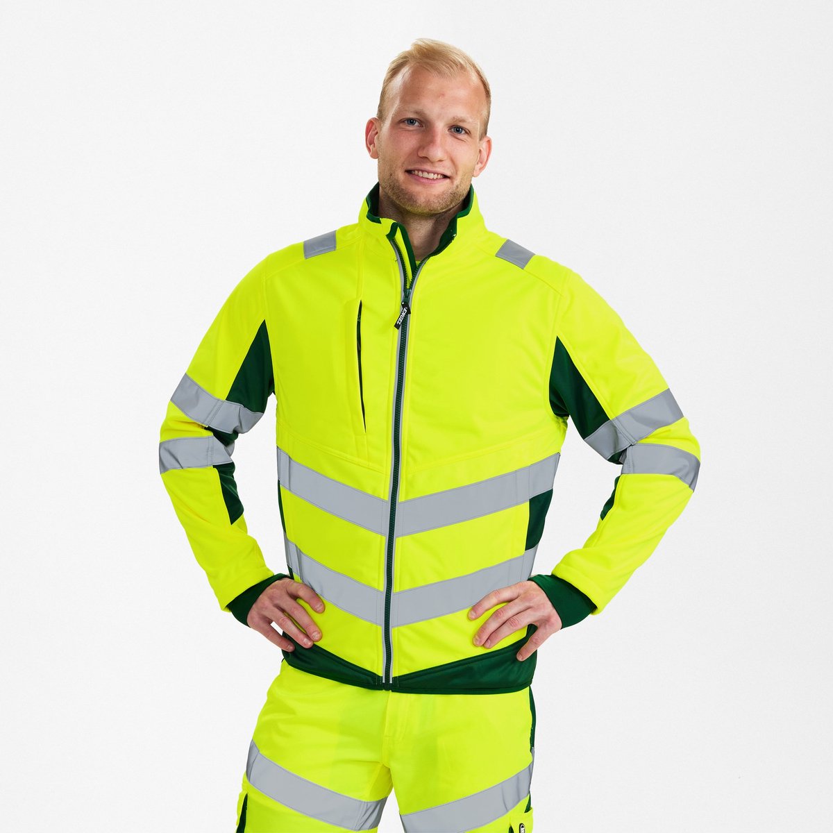 Engel Safety softshell jack 1158-237 - Hi-vis Yellow / Green - 5XL