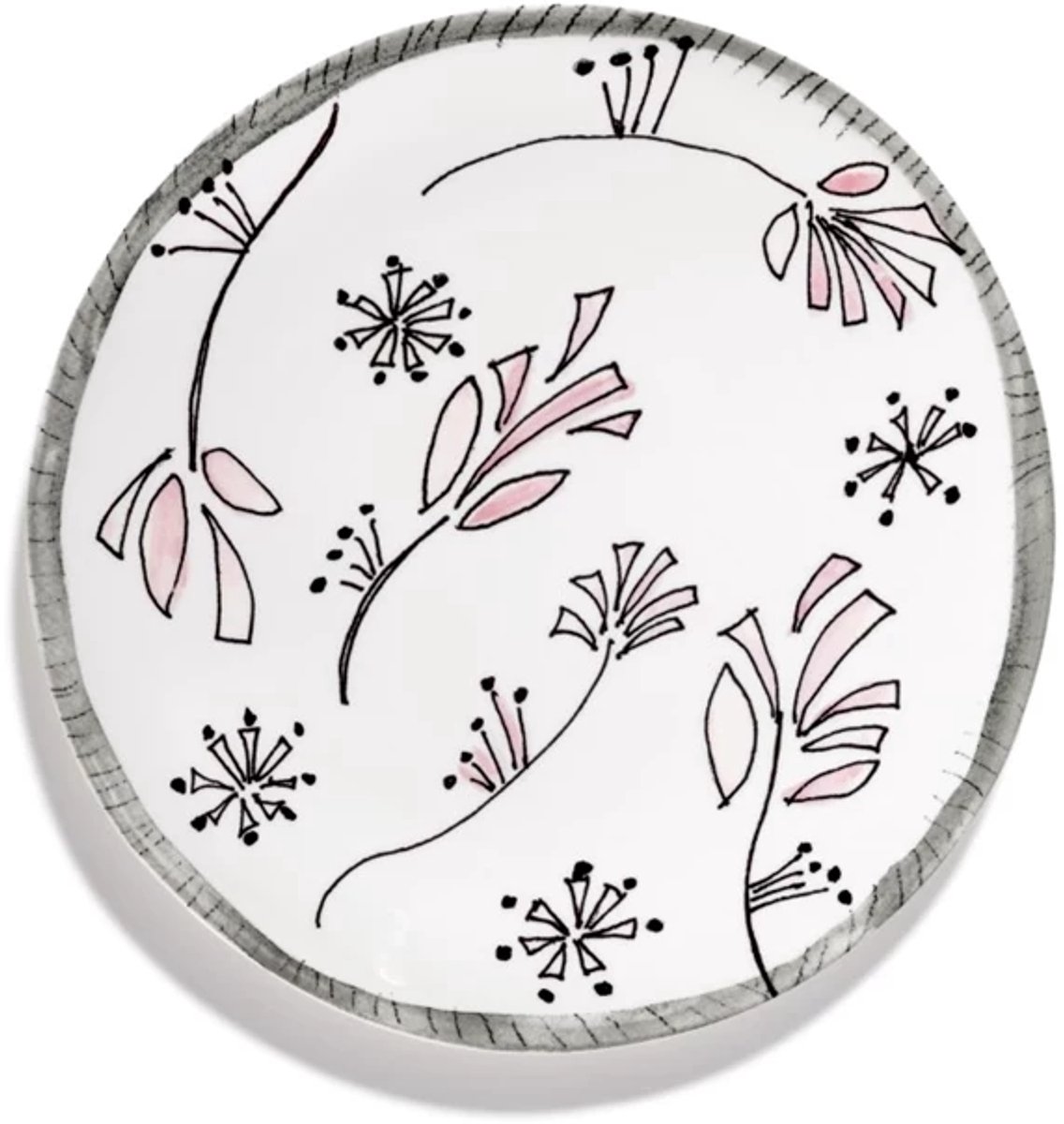 Serax Marni Midnight Flowers Fiore Rosa plat bord D28cm roze / zwart
