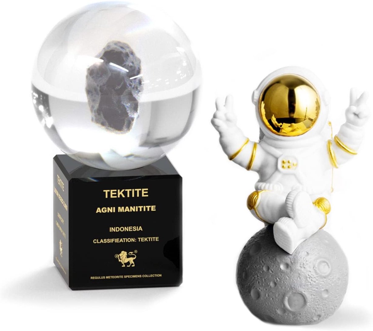 Meteoriet kristallen bol met standaard Ø 60 mm Campo del Cielo | Agni Manitititite| glazen bol met echtheidscertificaat en doos om cadeau te geven, Durchmesser 60mm, Acryl, Cintamani Stone