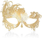Masque de Gala pour femme - Masque scintillant en cristal découpé au laser - Design vénitien en filigrane - Bande élastique réglable - Ajustement confortable - Perfect pour les fêtes costumées et les carnavals - Look royal - Occasions festives