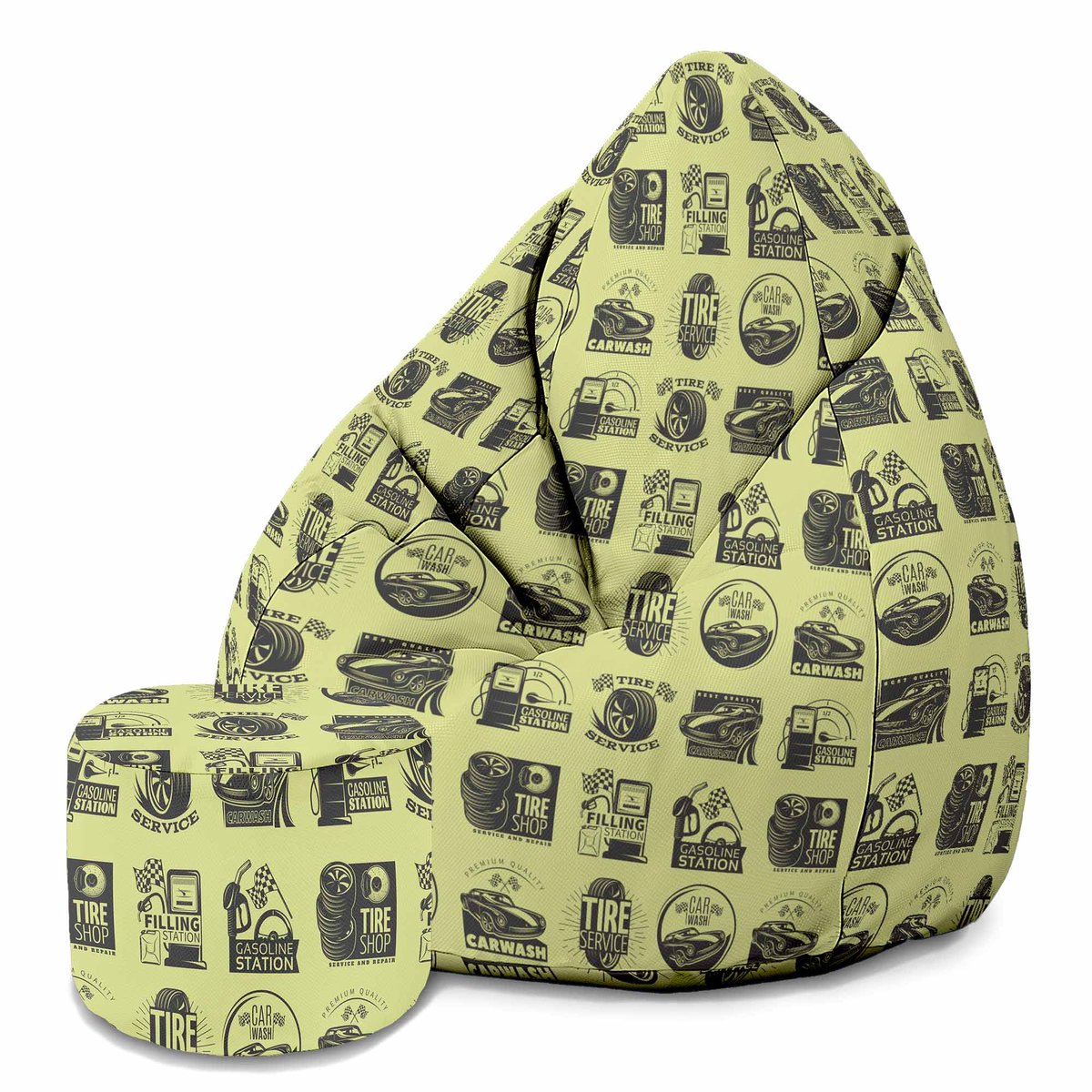 DreamRoots Oxford Zitzak voor Volwassenen – Luxe Beanbag met Voetsteun en Afneembare Hoes – Inclusief Vulling – 80x80x120 cm - Petrol Color