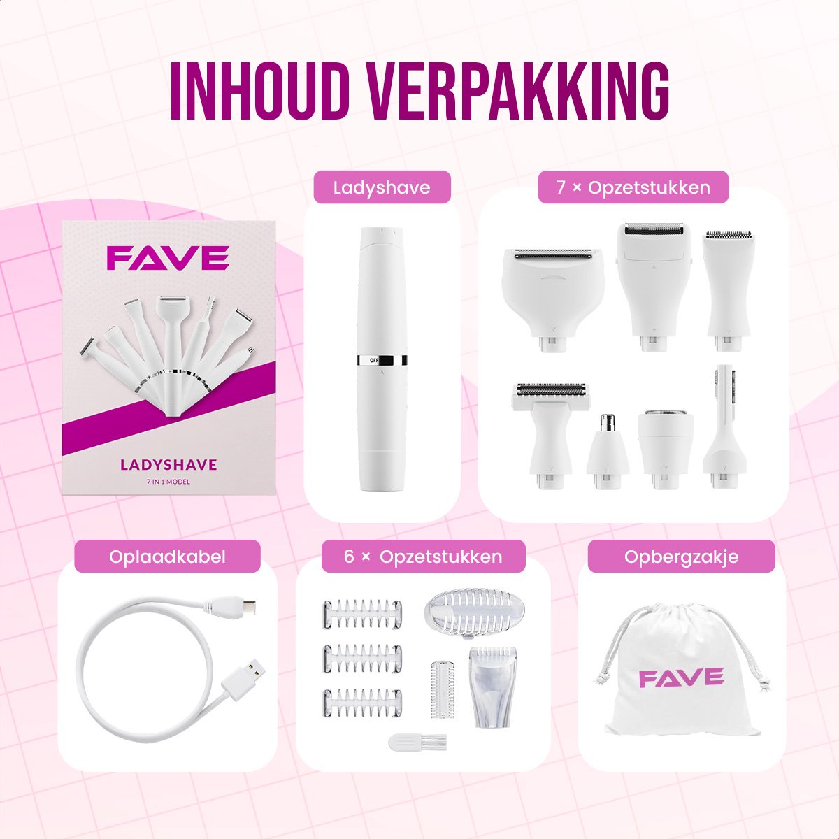 FAVE Ladyshave 7-in-1 Pro Series - Vrouwen thumbnail 6