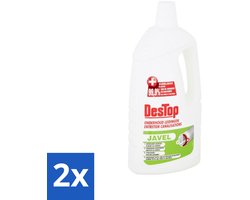 2 x DesTop - Onderhoud Leidingen - Javel - 4-in-1 Werking - Citroengeur - 1,5L - Riolering Schoonmaken - Leidingen Reinigen - Geur Neutraliseren - Afvoer Ontstoppen - Javel