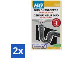 2 x HG Duo Ontstopper 1 liter - Ontstopper - Afvoer Verstopping - Keuken Ontstopper - Badkamer Ontstopper - HG Duo Ontstopper