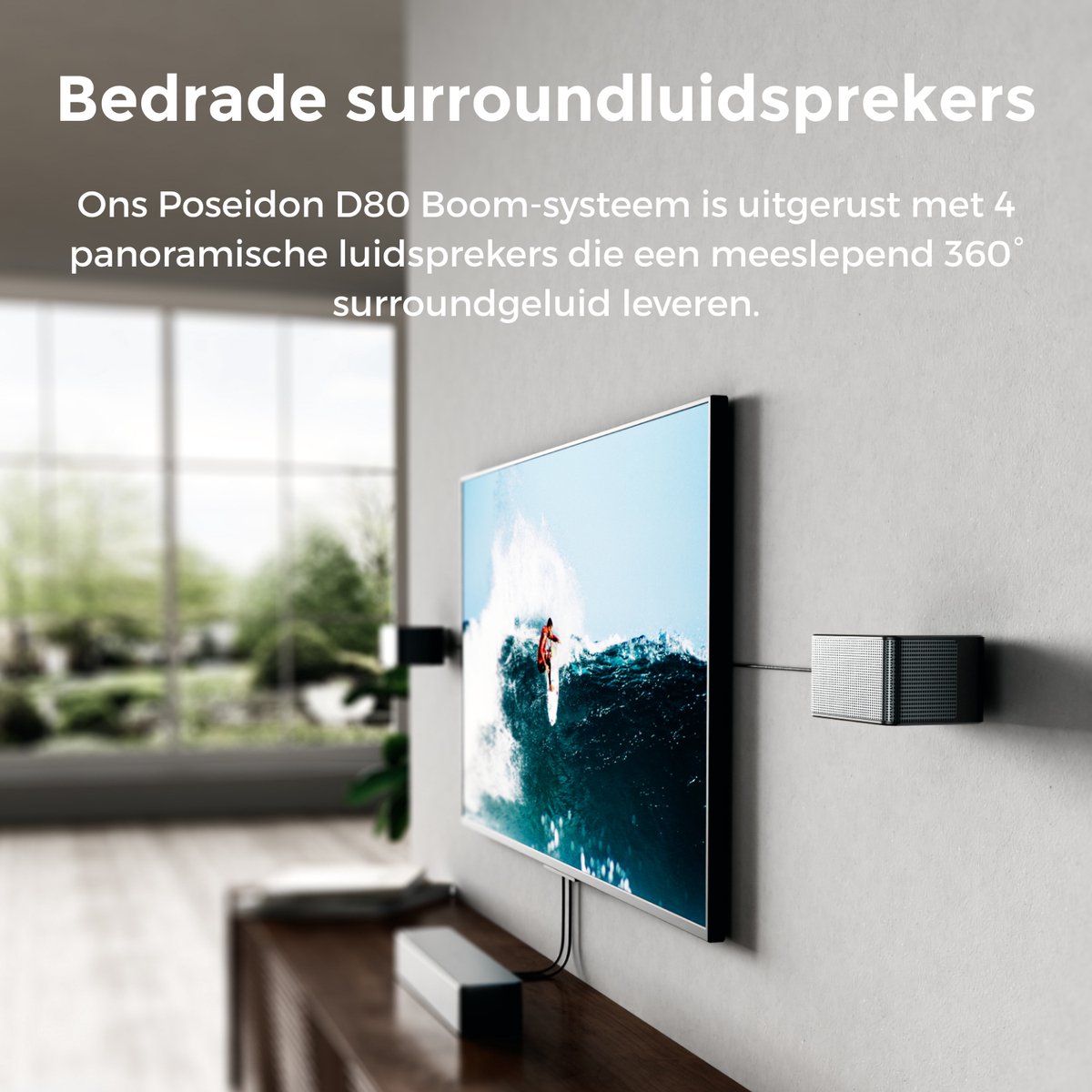 ULTIMEA Poseidon D80 Boom - 7.1 Soundbar voor tv - met Dolby Atmos Soundbar - Draadloze Subwoofer & 4 Surround Speakers – foto 4