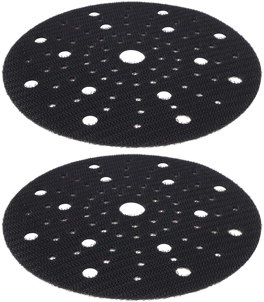 2 Pieces 6 Inch Sander Backing Pad Savers 80-Hole Adhesive Sponge Protective Pad Compatible with Bosch Compatible with Gex 150 Black 150mm