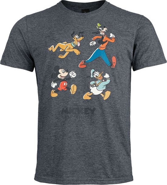 Mickey Mouse Mickey And Friends Running Heren T-shirt - donkergrijs - XL
