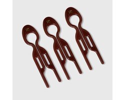 Hairpin set van 3 Choco bruin PC