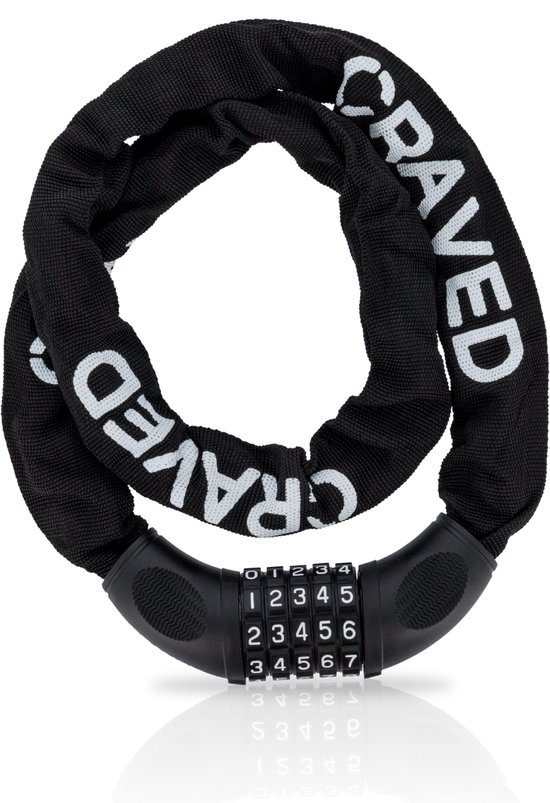 Craved Fietsslot City - Met cijferslot - 100cm - Ketting slot
