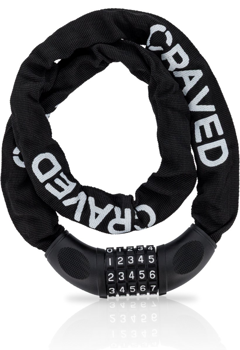 Craved Fietsslot City - Met cijferslot - 100cm - Ketting slot