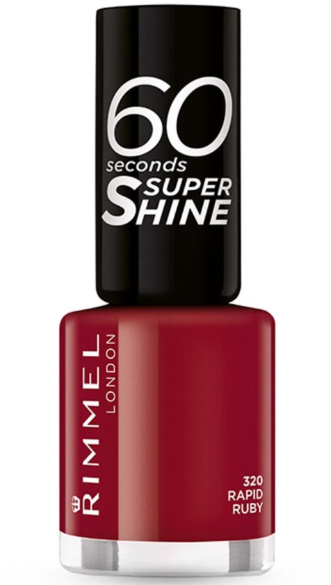 Rimmel 60 Seconds Super Shine nagellak, kleur 320 Rapid Ruby.