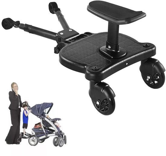 Buggy-board voor alle kinderwagens - Kiddy Board met zitting - treeplank - passagiersplank - meerijdplankje - universeel