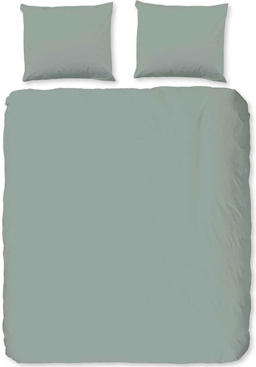 Zavelo Basic Uni Dekbedovertrek Groen-Lits-jumeaux (240 x 200/220 cm)