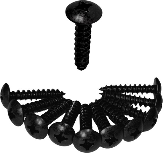 Vis noires - M6 x 30 mm - Lot de 10 - Zwart cruciformes noires - Vis à bois