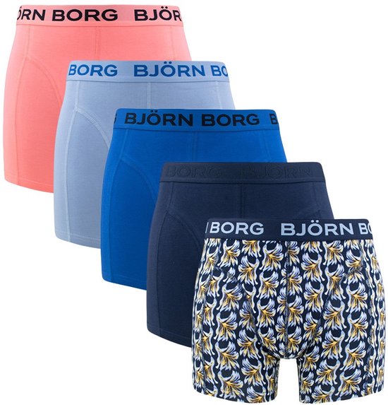 Boxer 5P en coton stretch pour homme Björn Borg, motif fleuri multicolore