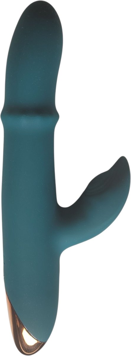 NIEUW - Rabbit Vibrator met Hotspotpulsen en Bewegende ring - Groen + gratis Bullet Vibrator