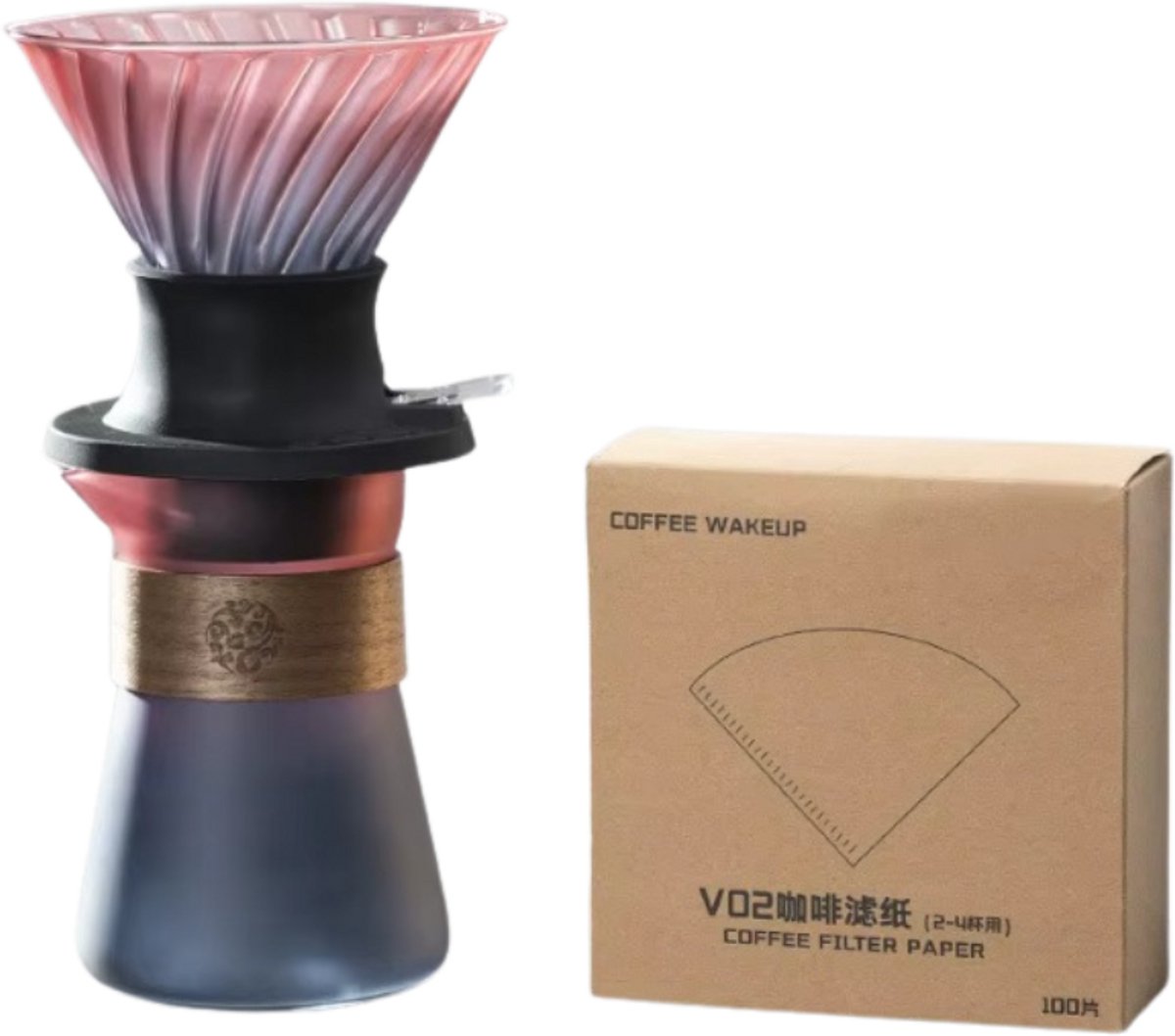 Coffee/Tea Dripper Raspberry - Koffie Pot met Koffiefilter - Slow Coffee Maker - Koffiekan Drip Gieter - Dripper Koffiemaker - Handmatige koffiezetapparaat - Duurzaam - 400ml met Filter