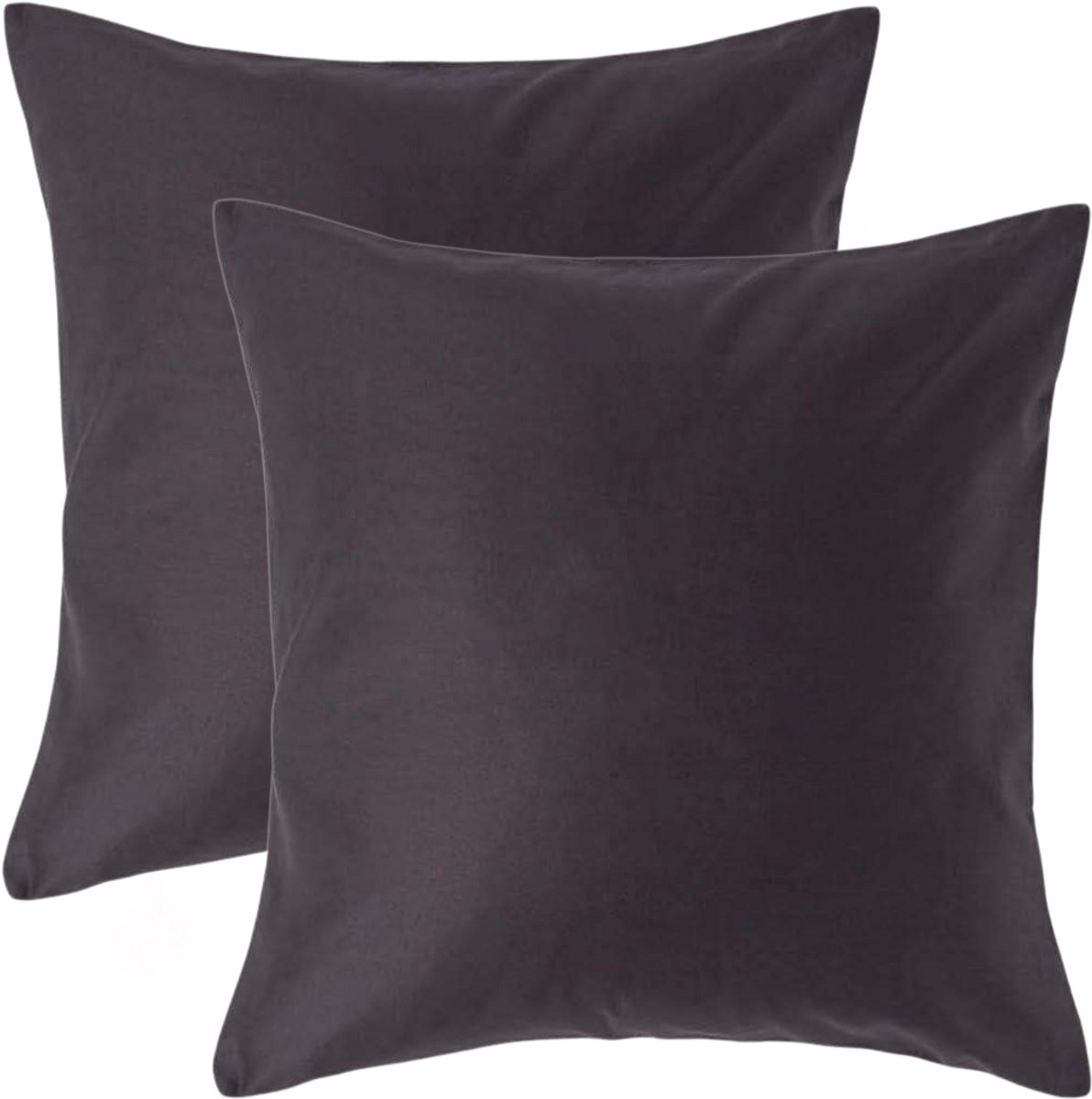 Homescapes Luxe Satijn Kussensloop 40x40 cm – Antracietgrijs – Set van 2 – 100% Egyptisch Katoen Satijn – Draaddichtheid 1000