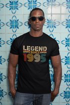 1995 Jaar Zwart T-shirt Heren - Maat L - Legend Since - Retro - Verjaardag Cadeau Mannen - Limited Edition