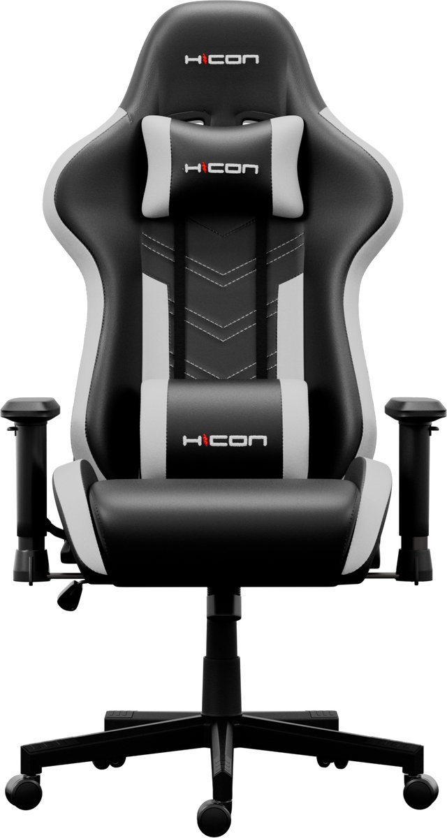 Gamestoel - Gaming stoel - Game stoel - Gaming Chair - HICON® - Verstelbaar - Mondo - Max Gewicht 150 kg - Zwart Wit