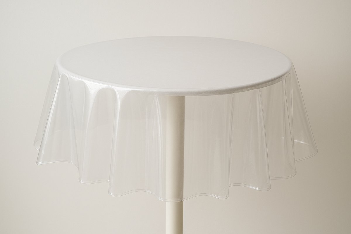 Tafelzeil Rond 155cm Transparant – 0.8mm – Hoge Kwaliteit - Op koker geleverd