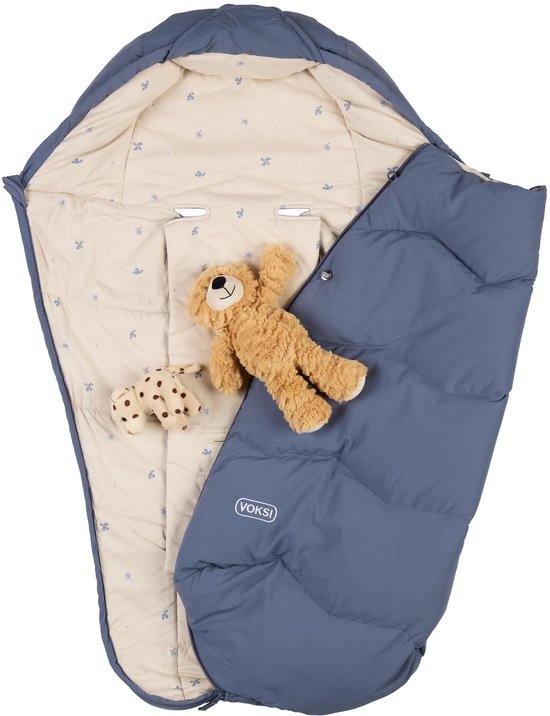 Voksi Voetenzak Explorer - Voetenzak - Voetenzak buggy - Voetenzak kinderwagen - Voetenzak met dons en wol - StoneBlue Clover van Merkloos — afbeelding 2