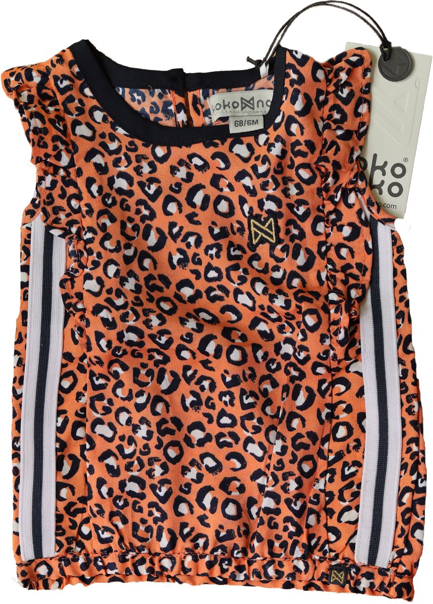 Koko Noko Orange luipaard mouwloze top 68