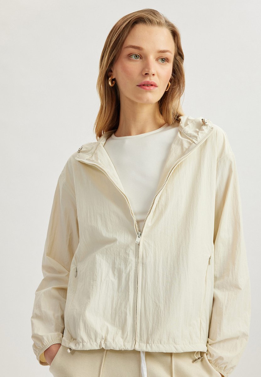 Relax Rits gedetailleerd Trenchcoat Creme