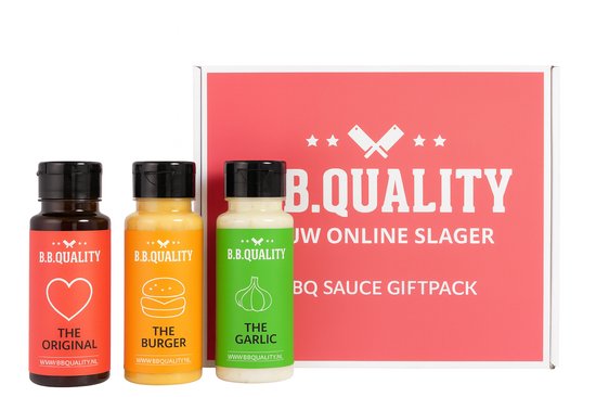BBQuality BBQ Saus Pakket - 3 BBQ sauzen - Cadeauverpakking - The Original, The Burger, The Garlic
