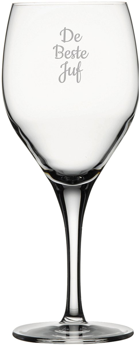 Gegraveerde witte wijnglas 34cl De Beste Juf